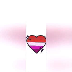 1 LGBTQ+ Subtle Lesbian Pride Orange-Pink Flag Heart-Shaped 🩷 Pin